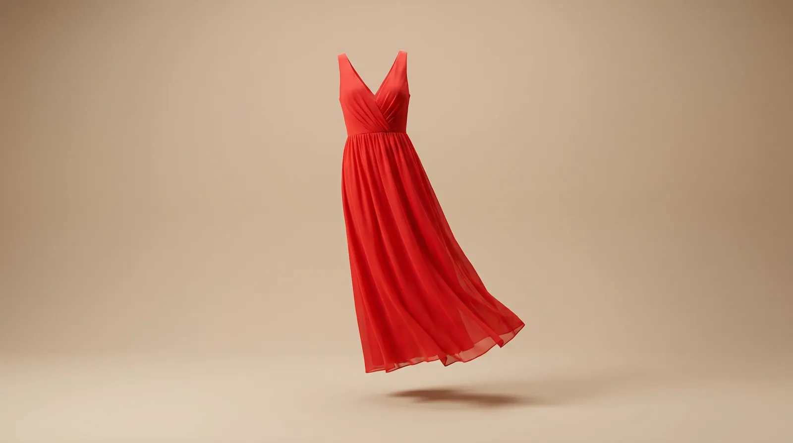 Vestido Gala Nocturna - vestido largo rojo coral en renta en CDMX | Renta El Look