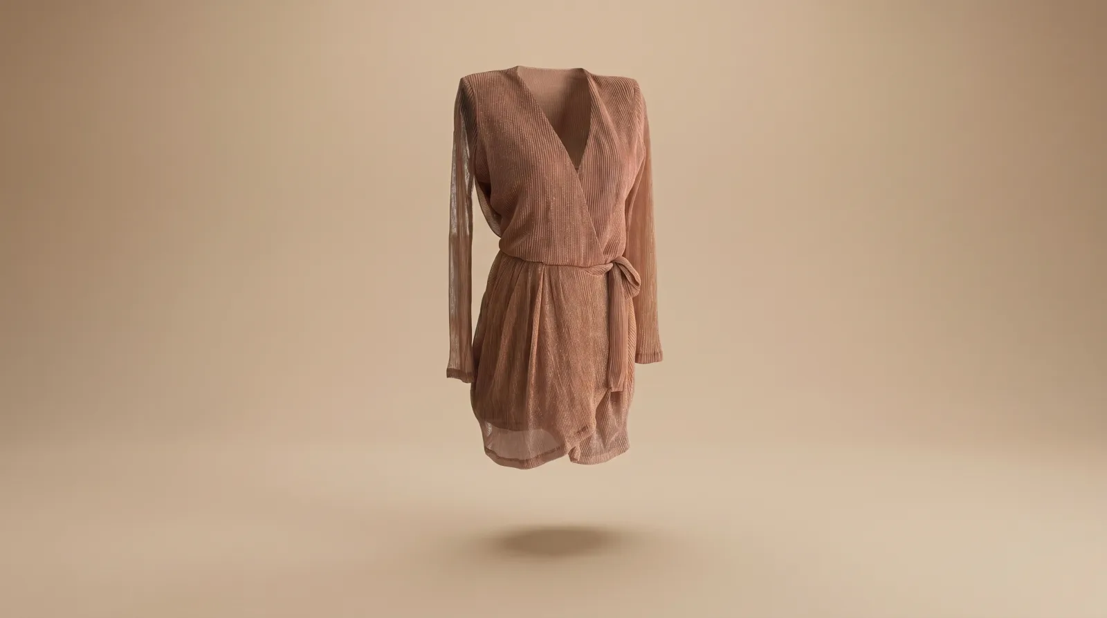 Vestido Gracia Pura - vestido corto nude rosado en renta en CDMX | Renta El Look