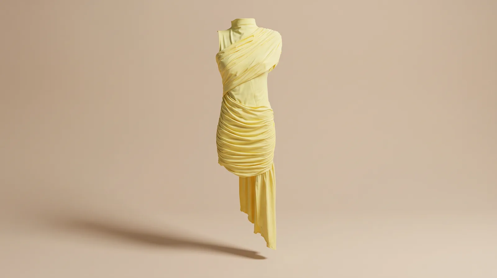 Vestido Luz de Ámbar - vestido midi amarillo pastel en renta en CDMX | Renta El Look