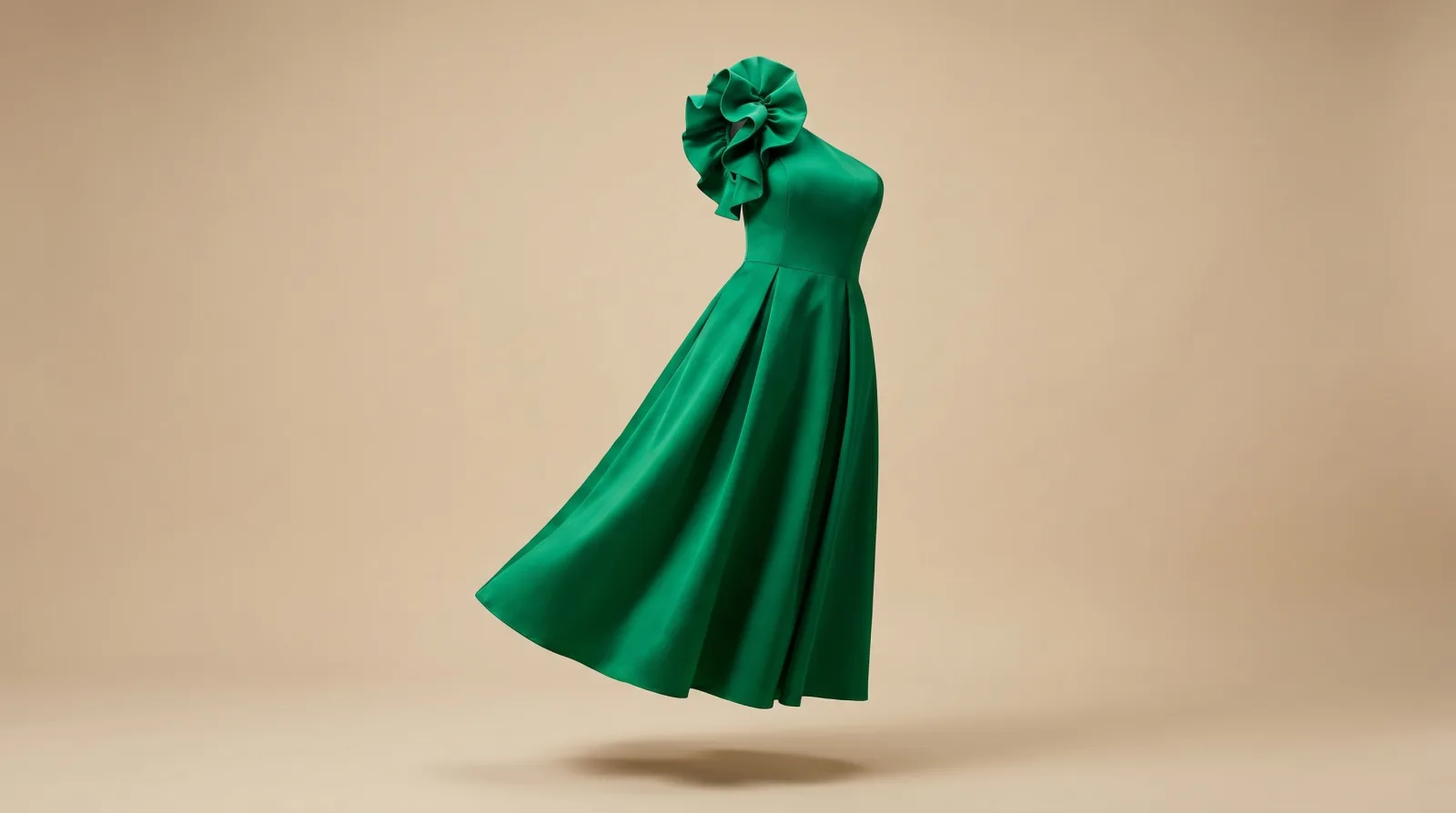 Vestido Pasión Latina - vestido midi verde esmeralda en renta en CDMX | Renta El Look