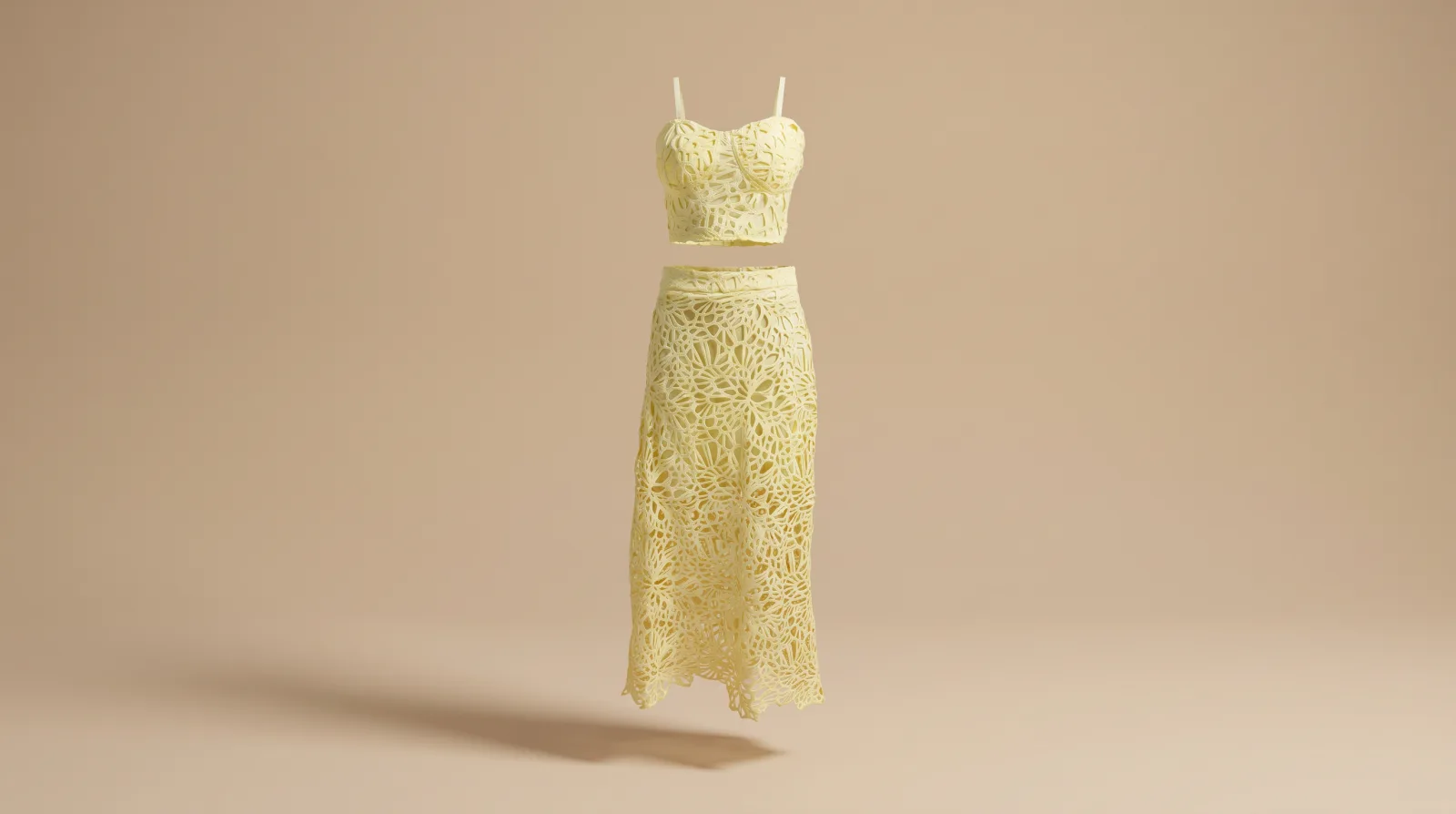 Vestido Sol de Verano - conjunto de dos piezas amarillo pastel en renta en CDMX | Renta El Look