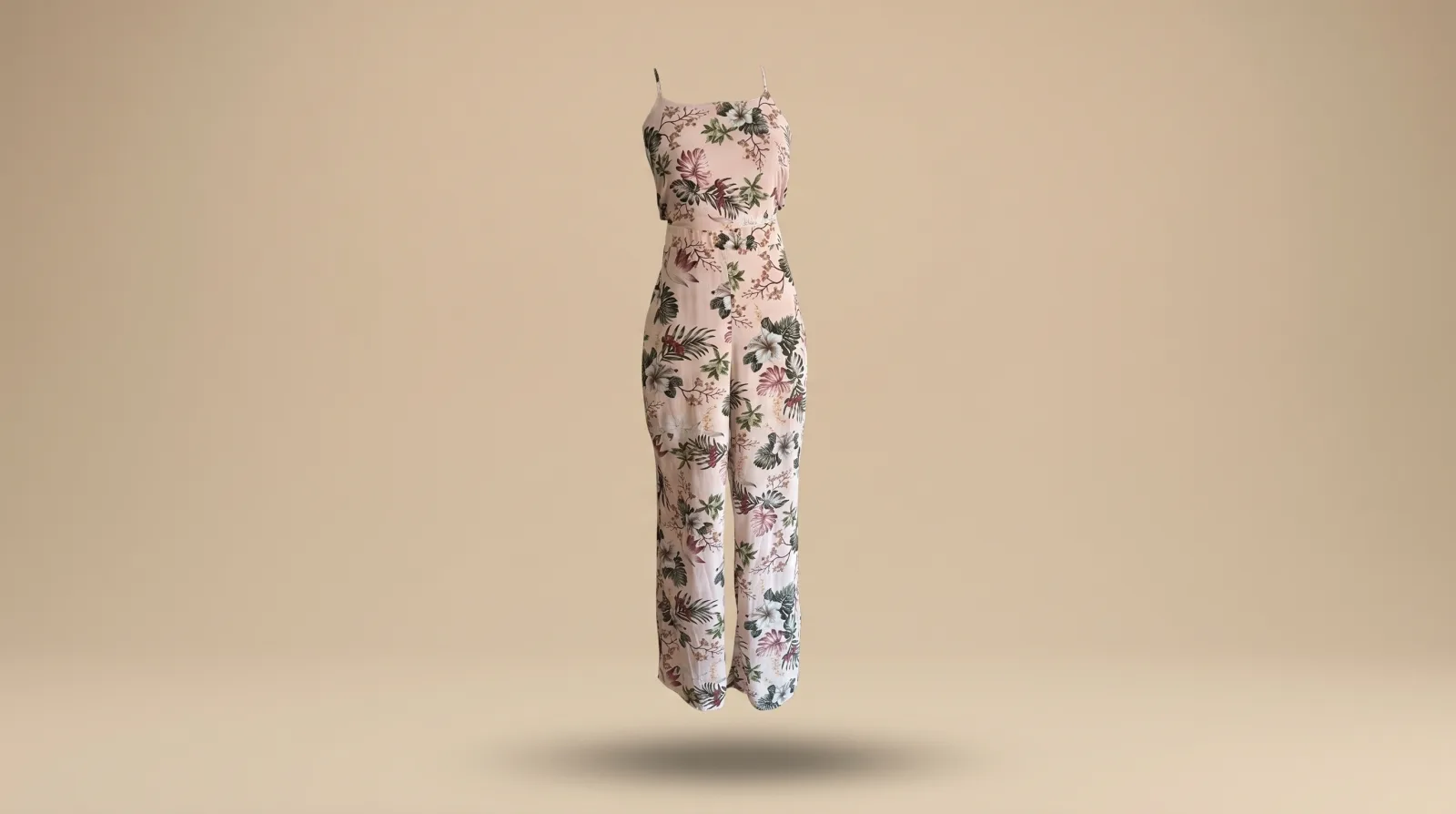 Vestido Visión de Gala - jumpsuit (palazzo) rosa palo con estampado floral en renta en CDMX | Renta El Look